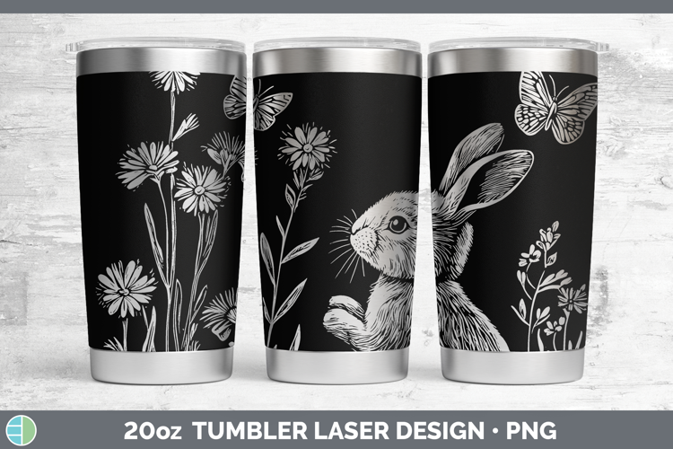 Wildflowers Bunny Laser 20oz Tumbler Design