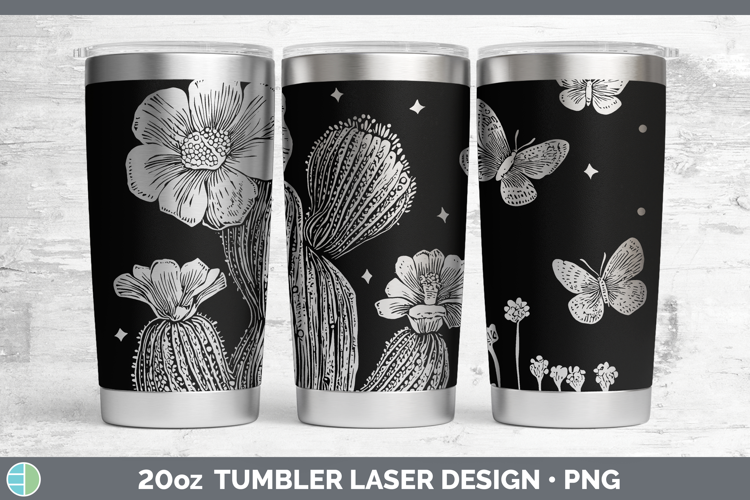 Wildflowers Cactus Laser 20oz Tumbler Design