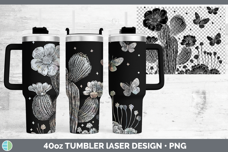 Wildflowers Cactus Laser 40oz Tumbler Design