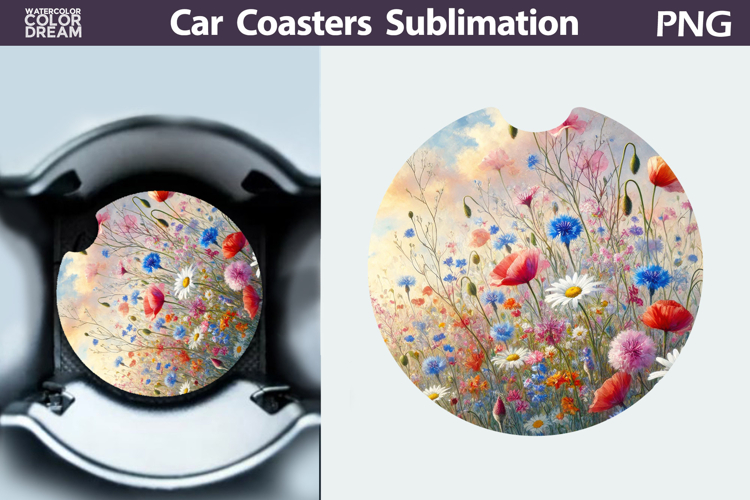 Wildflowers Car Coaster | Floral Car Coaster