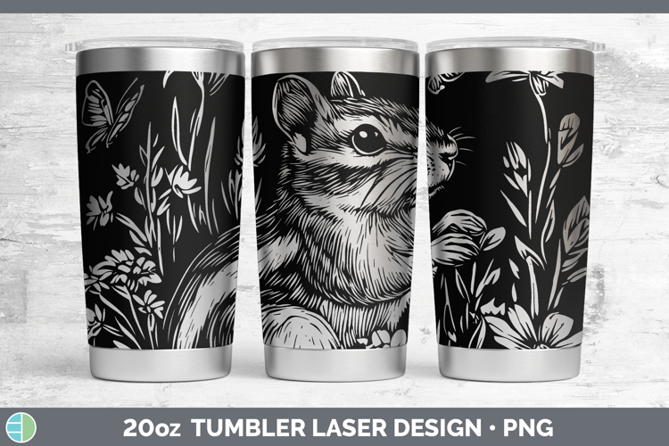 Wildflowers Chipmunk Laser 20oz Tumbler Design