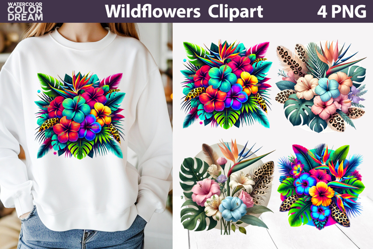 Tropical Flowers Clipart Image 22