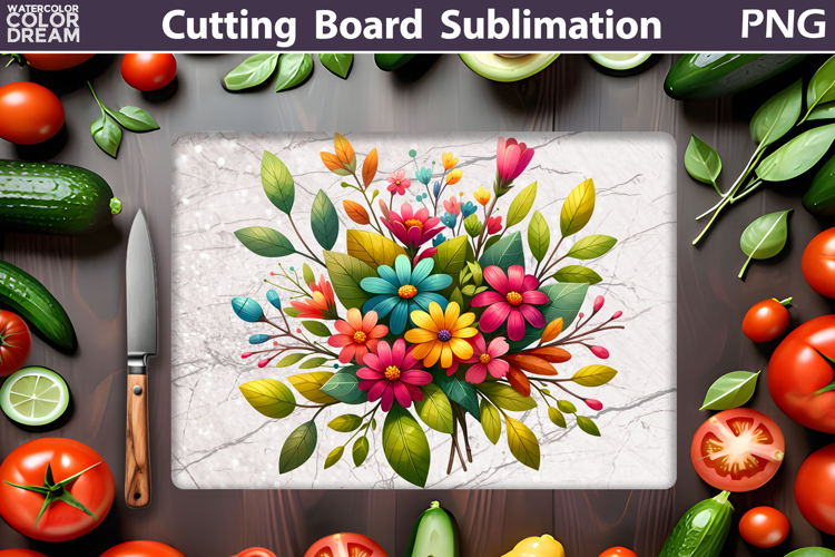Wildflowers Cutting Board | Floral Kitchen Sublimation