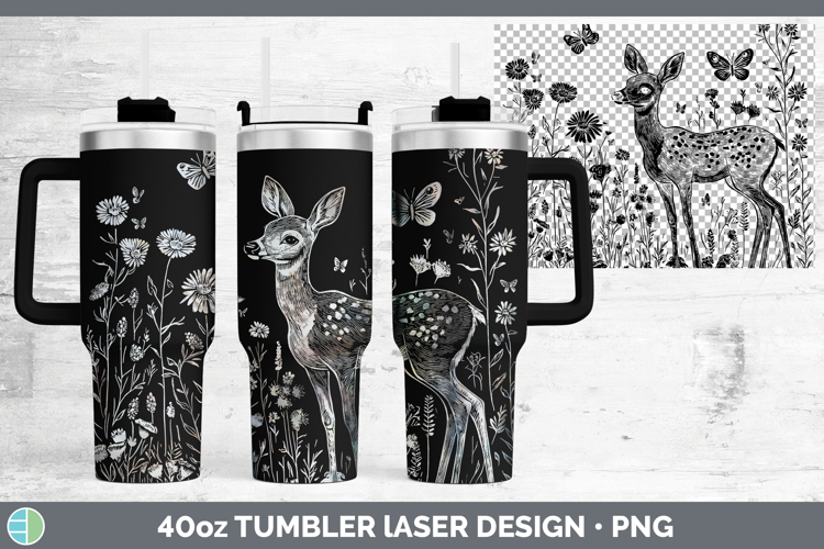 Wildflowers Deer Laser 40oz Tumbler Design