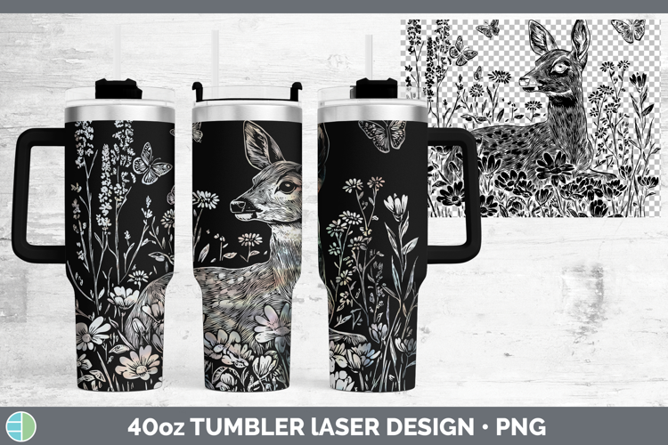 Wildflowers Deer Laser 40oz Tumbler Design