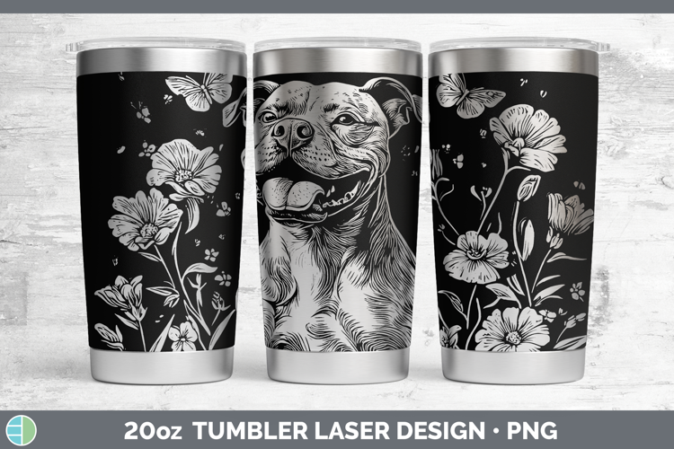 Wildflowers Dogs American Staffordshire Laser 20oz Tumbler S