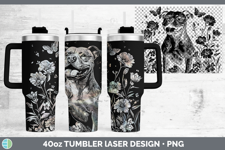 Wildflowers Dogs American Staffordshire Laser 40oz Tumbler S