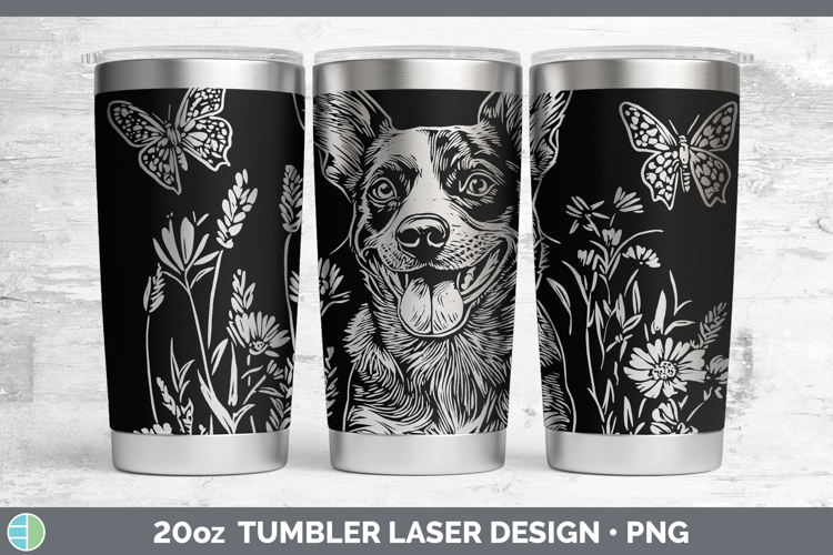 Wildflowers Dogs Australian Cattle Dog Laser 20oz Tumbler Su