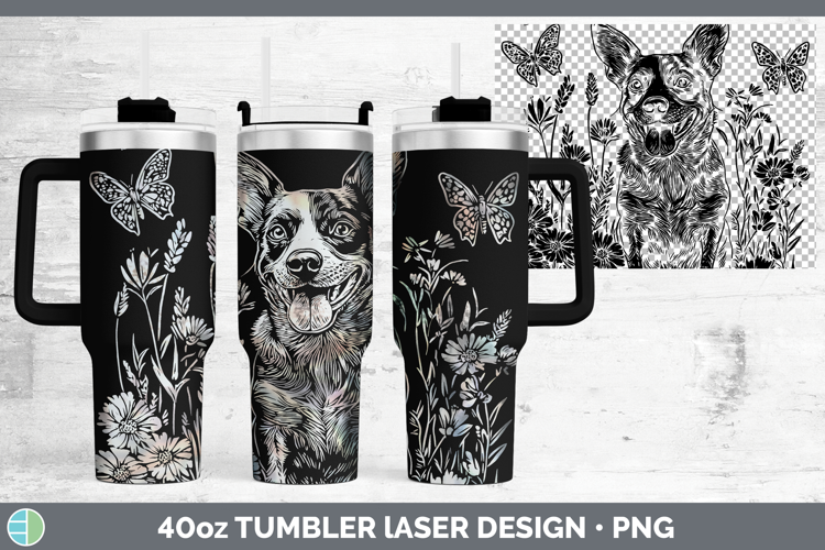 Wildflowers Dogs Australian Cattle Dog Laser 40oz Tumbler Su