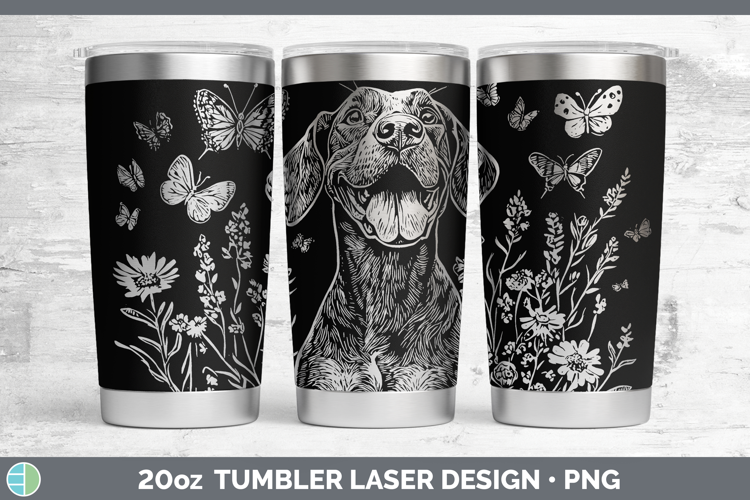 Wildflowers Dogs Bluetick Coonhound Laser 20oz Tumbler Subli