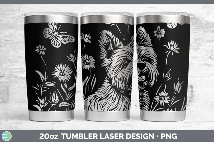 Wildflowers Dogs Cairn Terrier Laser 20oz Tumbler Sublimatio
