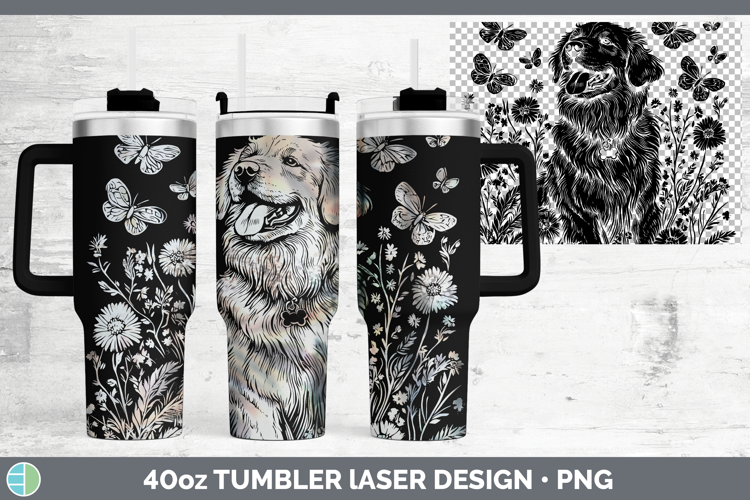 Wildflowers Dogs Great Pyrenees Laser 40oz Tumbler Sublimati