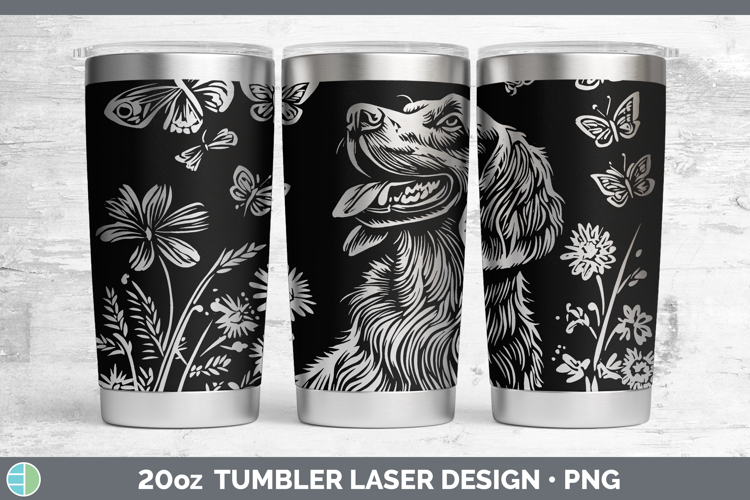 Wildflowers Dogs Irish Setter Laser 20oz Tumbler Sublimation