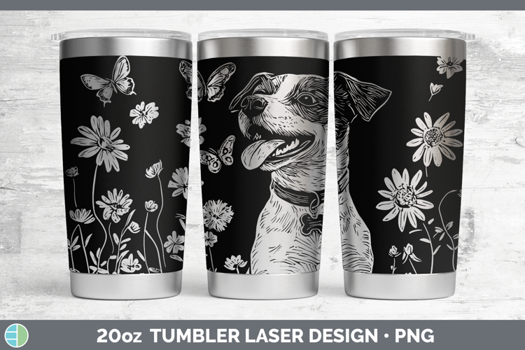 Wildflowers Dogs Jack Russell Terrier Laser 20oz Tumbler Sub