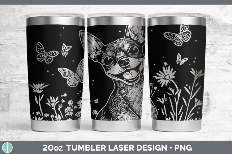 Wildflowers Dogs Miniature Pinscher Laser 20oz Tumbler