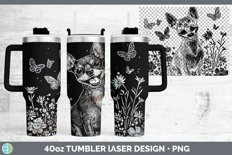 Wildflowers Dogs Miniature Pinscher Laser 40oz Tumbler