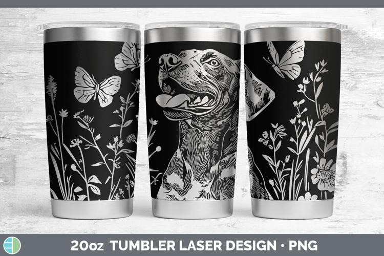 Wildflowers Dogs Shorthaired Pointer Laser 20oz Tumbler