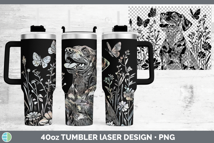 Wildflowers Dogs Shorthaired Pointer Laser 40oz Tumbler Desi