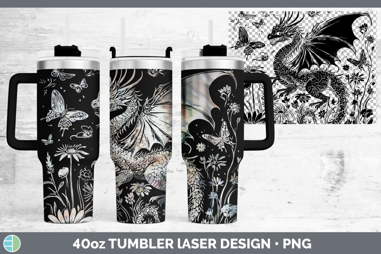 Wildflowers Dragon Laser 40oz Tumbler Design