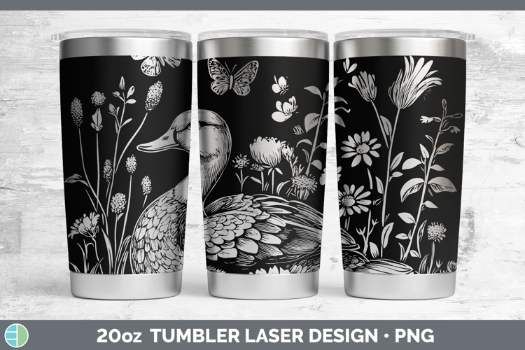 Wildflowers Duck Laser 20oz Tumbler Design