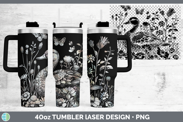 Wildflowers Duck Laser 40oz Tumbler Design