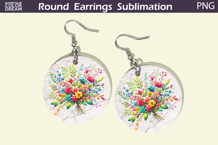 Wildflowers Round Earrings | Floral Earrings example image 1