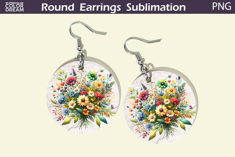 Wildflowers Round Earrings | Floral Earrings