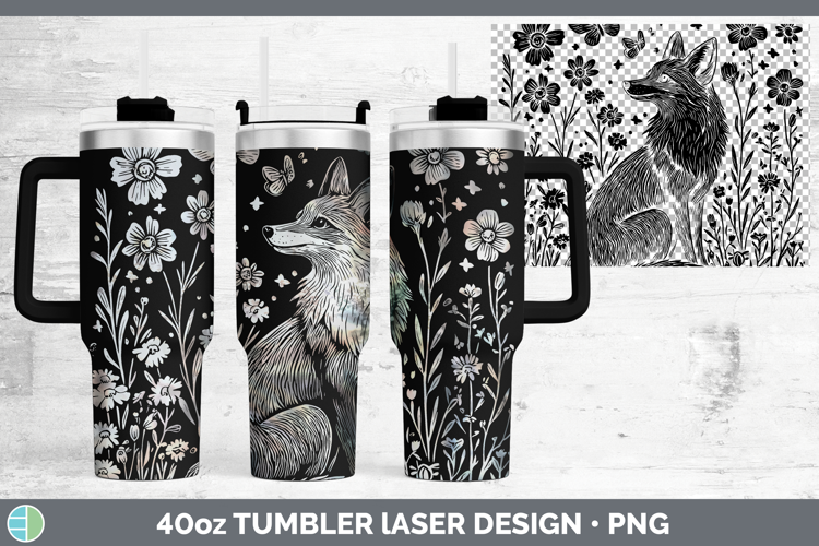 Wildflowers Fox Laser 40oz Tumbler Design