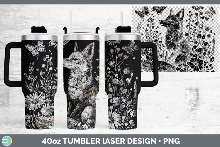 Wildflowers Fox Laser 40oz Tumbler Design