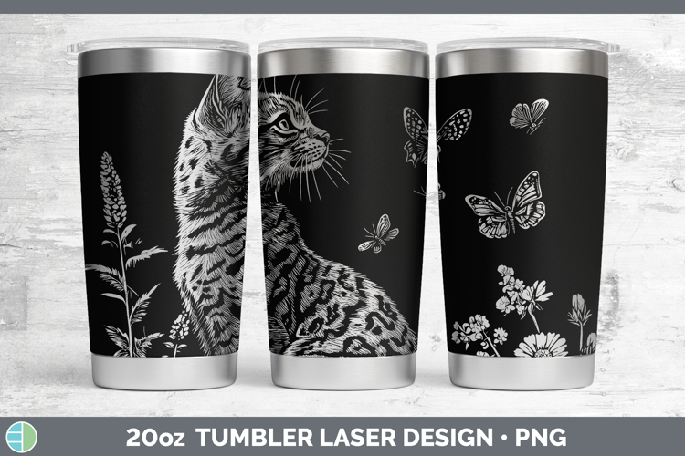 Wildflowers Geoffroys Cat Laser 20oz Tumbler Design