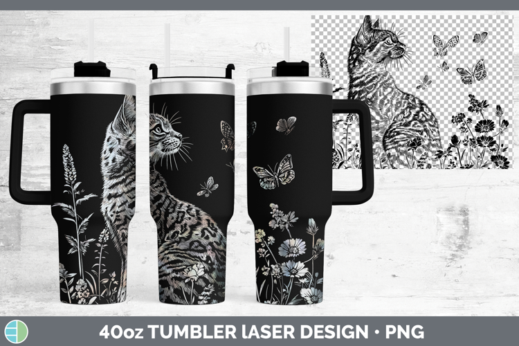 Wildflowers Geoffroys Cat Laser 40oz Tumbler Design