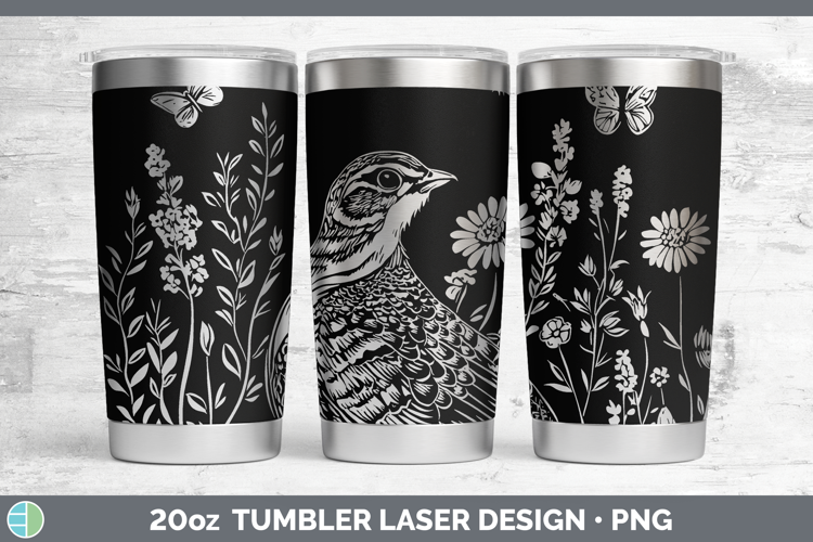 Wildflowers Grouse Laser 20oz Tumbler Design