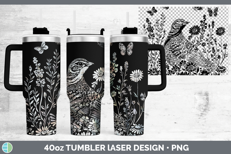Wildflowers Grouse Laser 40oz Tumbler Design