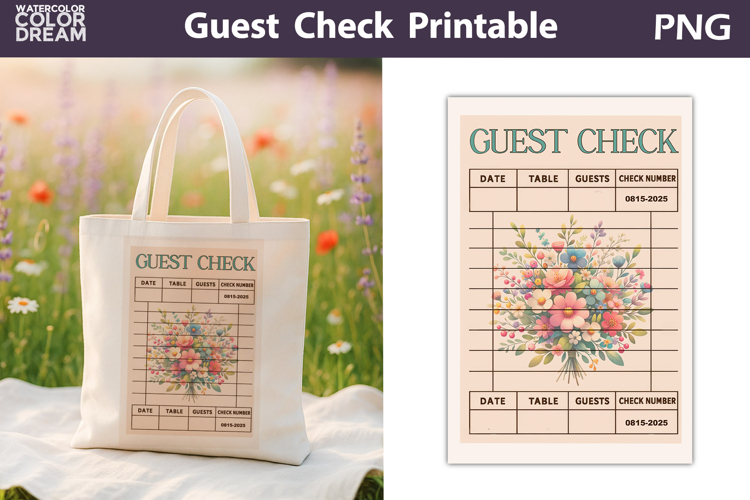 Wildflowers Guest Check | Junk Journal Printable