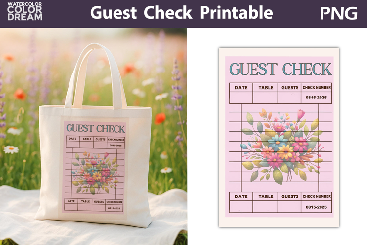Wildflowers Guest Check | Junk Journal Printable