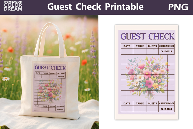 Wildflowers Guest Check | Junk Journal Printable