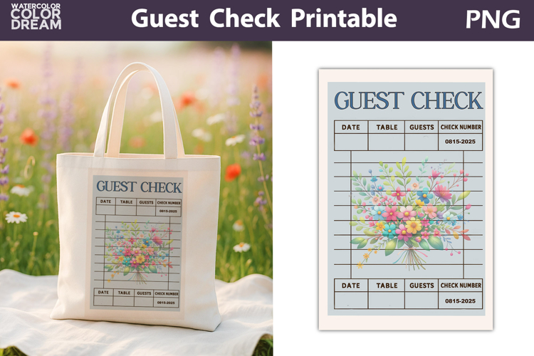 Wildflowers Guest Check | Junk Journal Printable