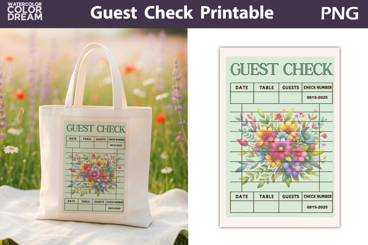 Wildflowers Guest Check | Junk Journal Printable