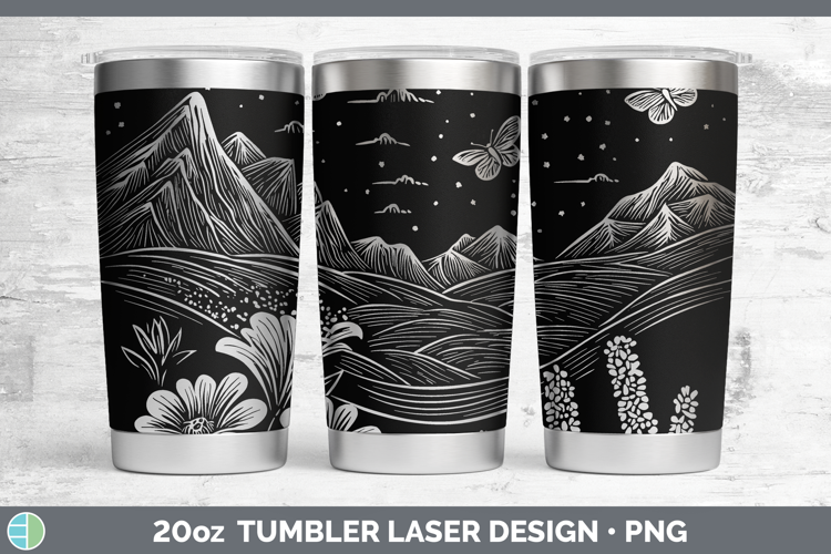 Wildflowers Landscape Laser 20oz Tumbler Design