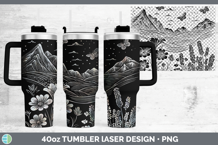 Wildflowers Landscape Laser 40oz Tumbler Design