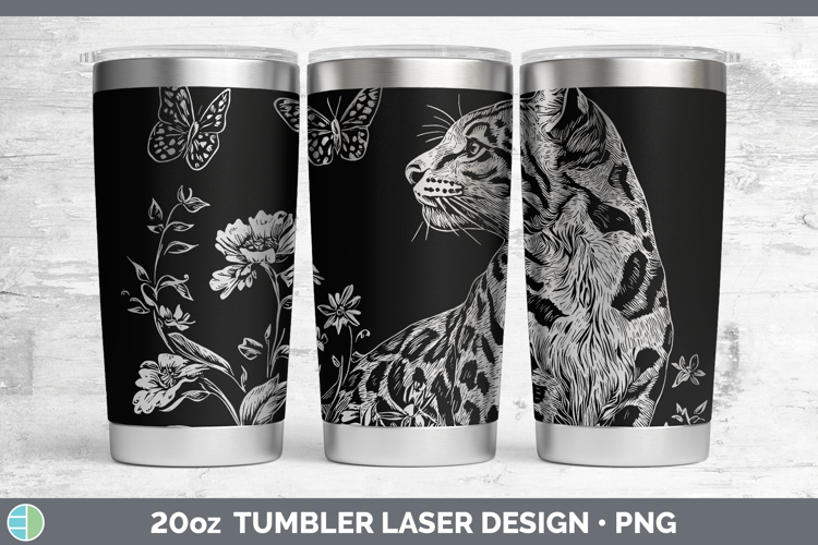 Wildflowers Leopard Clouded Laser 20oz Tumbler Design