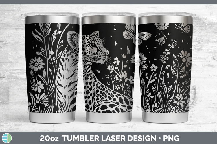 Wildflowers Leopard Laser 20oz Tumbler Design