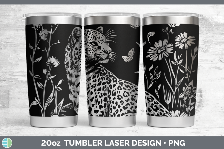 Wildflowers Leopard Laser 20oz Tumbler Design