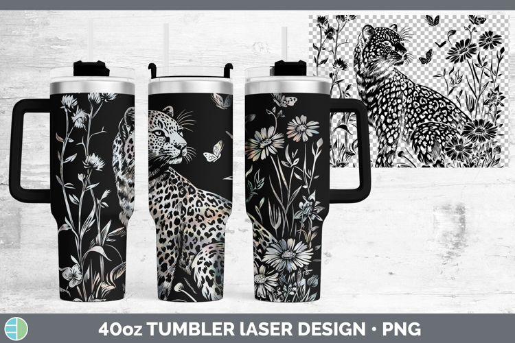 Wildflowers Leopard Laser 40oz Tumbler Design