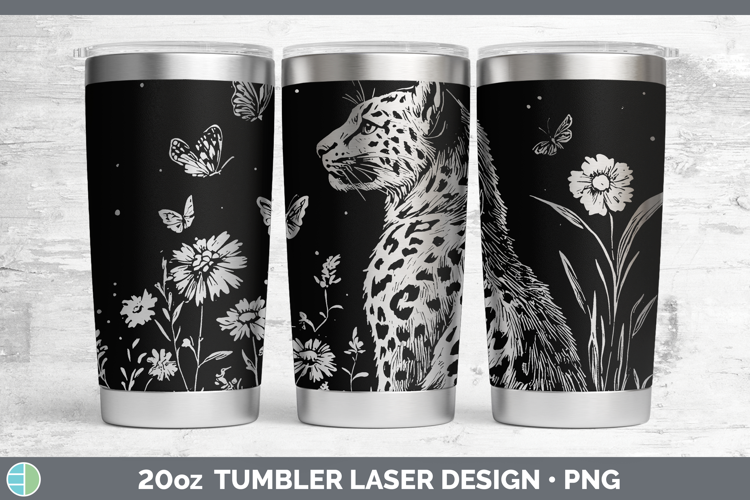 Wildflowers Leopard Snow Laser 20oz Tumbler Design