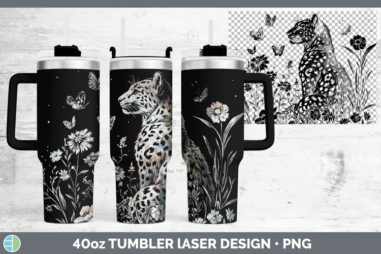 Wildflowers Leopard Snow Laser 40oz Tumbler Design