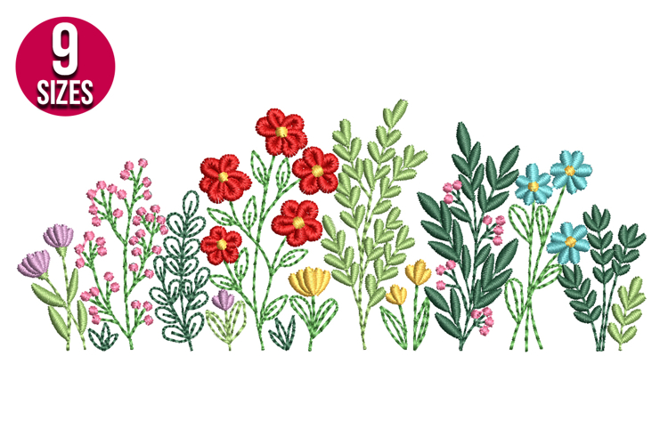 Wildflowers Machine Embroidery Design | Floral Pattern