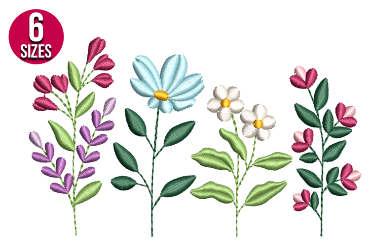 Wildflowers Machine Embroidery Design | Floral Pattern