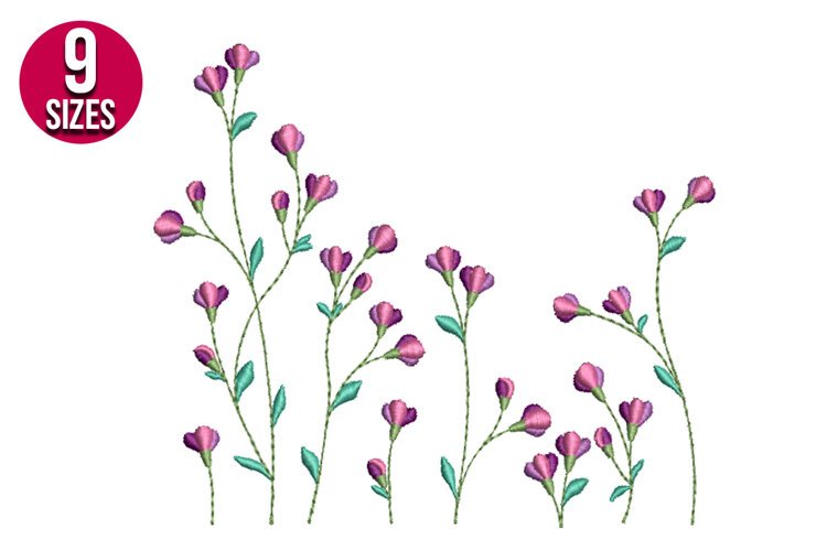 Wildflowers Machine Embroidery Design | Floral Pattern example image 1