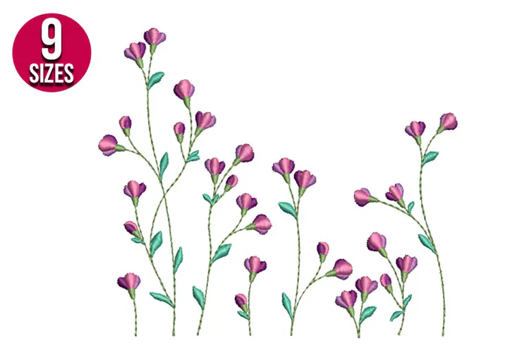 Wildflowers Machine Embroidery Design | Floral Pattern